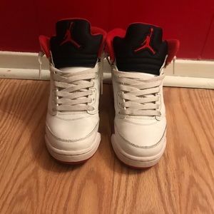 Fire red Jordan’s retro 5’s